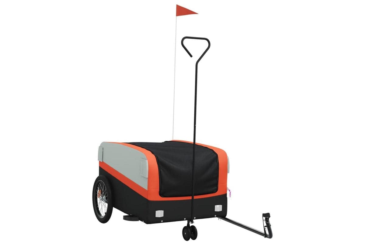 Vidaxl Bike Trailer Black And Orange 45 Kg Iron