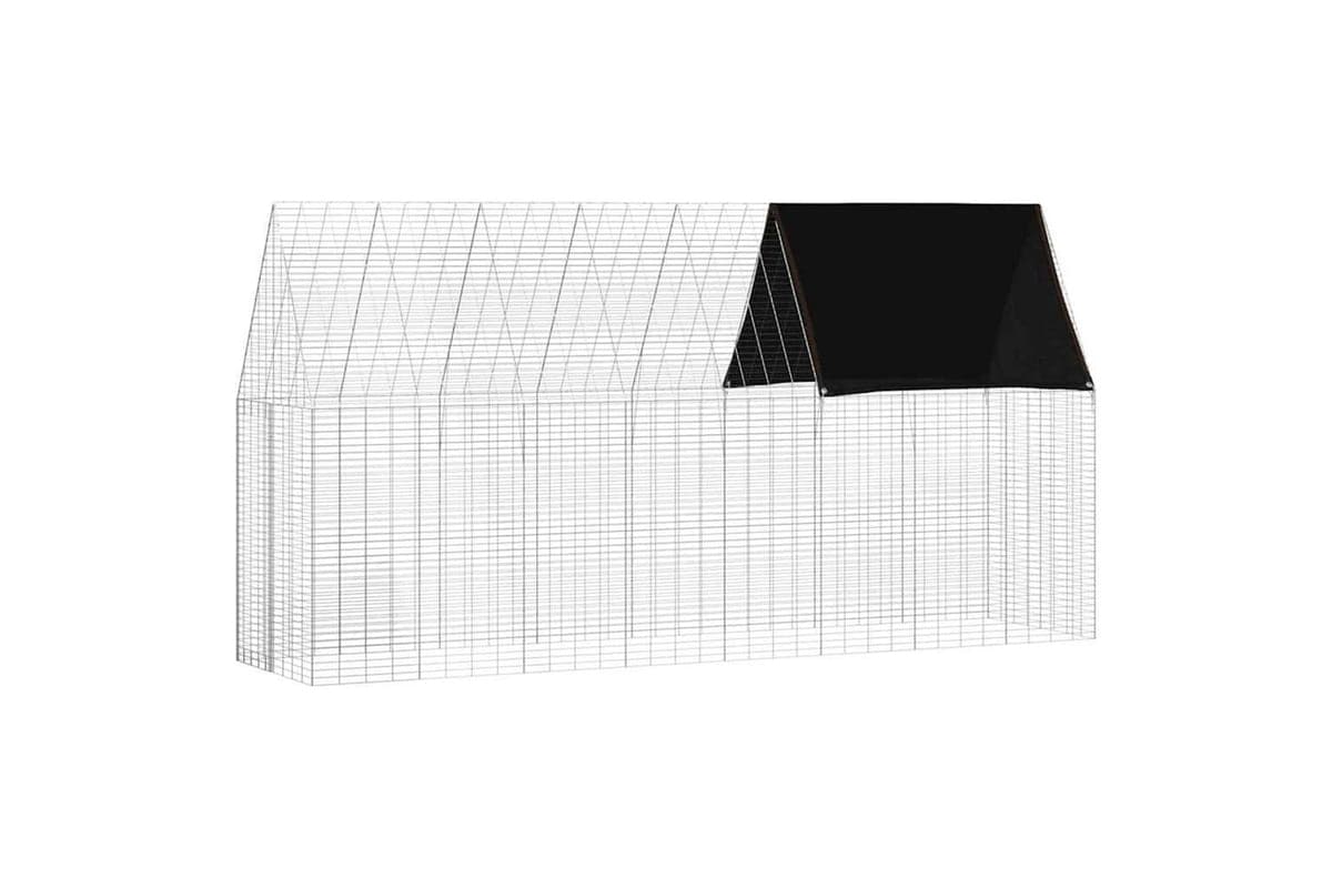 Vidaxl Rabbit Cage Silver 400 X 100 X 210 Cm Galvanised Steel