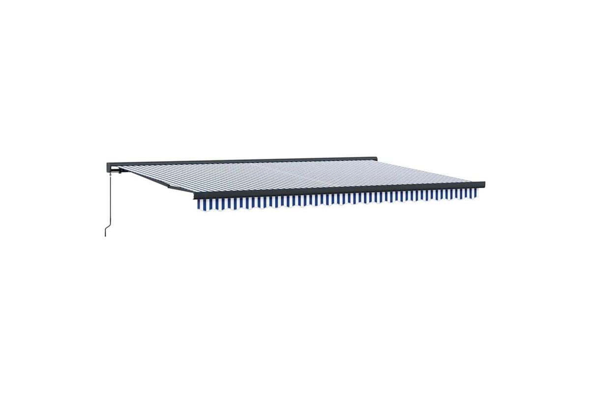 Vidaxl Retractable Awning Blue And White 500 X 300 Cm Fabric And Metal