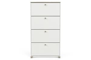 Izzy Shoe Storage Cabinet | 4 Drawer | White/Oak Effect