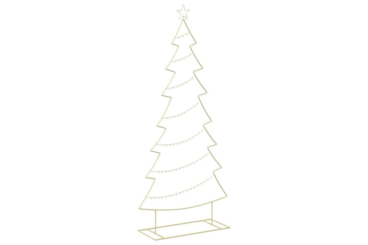 Vidaxl Metal Christmas Tree With Stand Kuopio 210 Cm Steel Gold