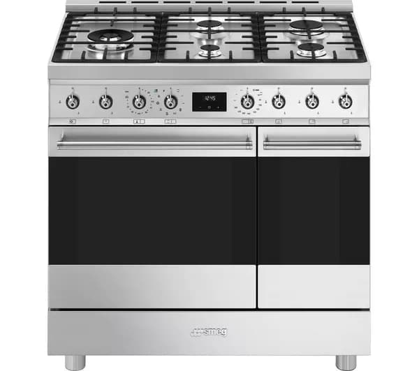 SMEG C92GPX2 90 cm Dual Fuel Pyrolytic Range Cooker - Stainless Steel