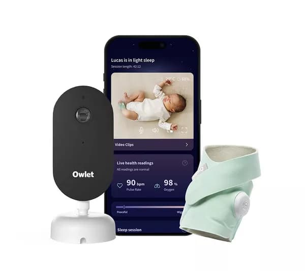 OWLET Duo Dream Sock & Sight Mint Baby Monitor - Blue