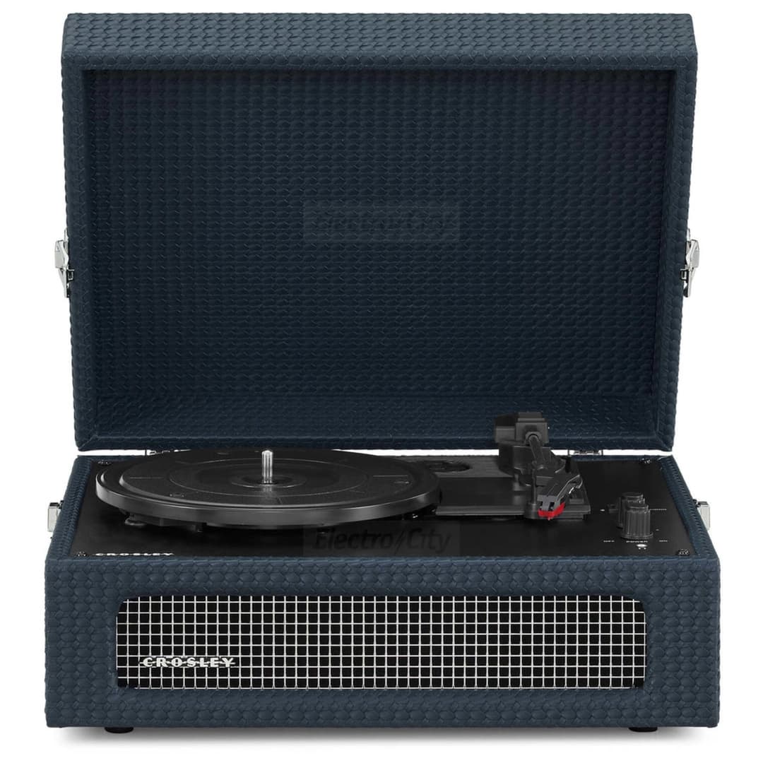 Crosley Voyager Vintage Portable Turntable with Bluetooth and Built-In Speakers | Navy