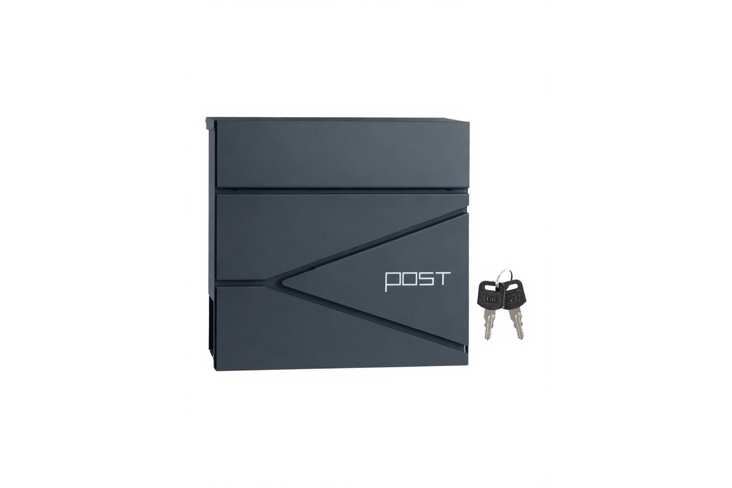 Mailbox With Lock | Wall Letter Box | Powder-coated Steel | Grey