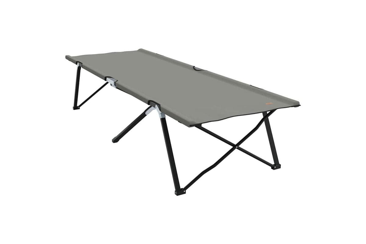 Vidaxl Folding Camping Bed Grey 206 X 76 X 74 Cm Oxford And Steel