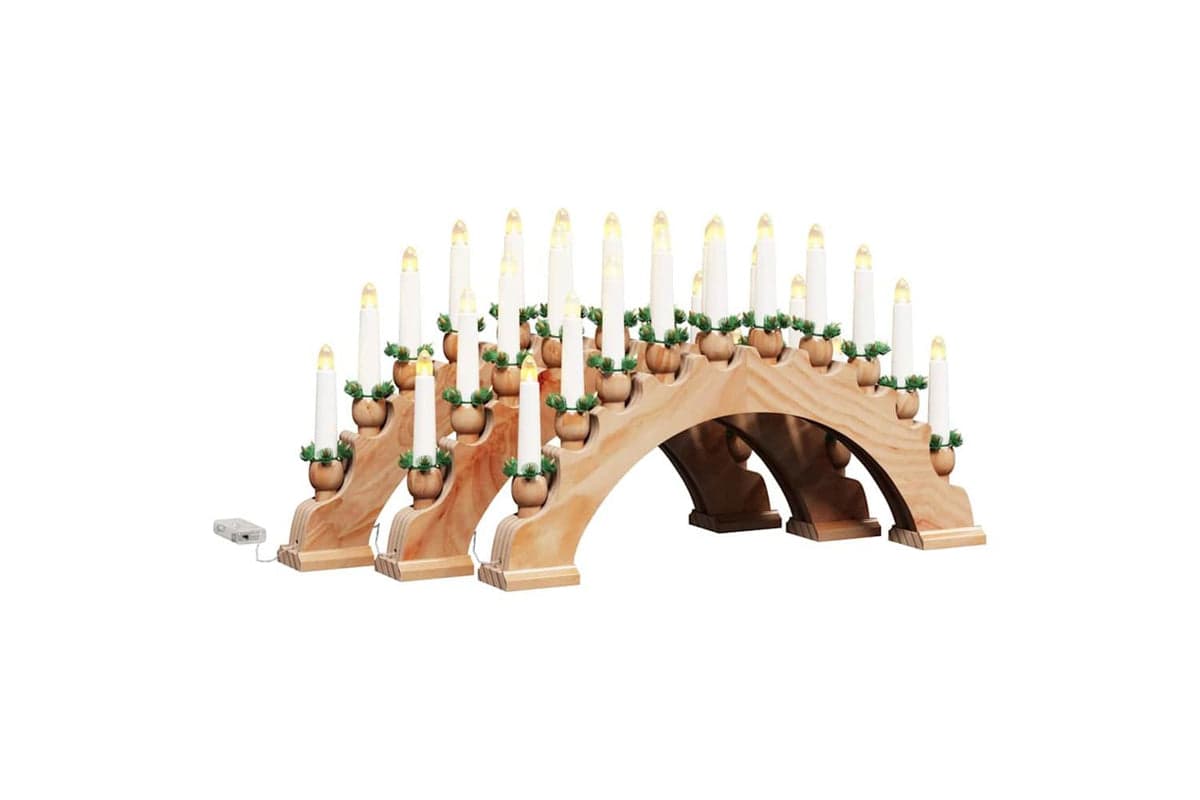 Vidaxl Christmas Candle Arch With 10 Led Candles 3 Pcs Brown