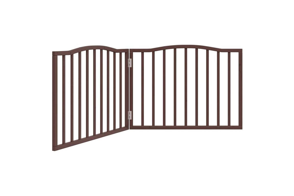Vidaxl Dog Gate Foldable 2 Panels Brown Oak 160 Cm Poplar Wood