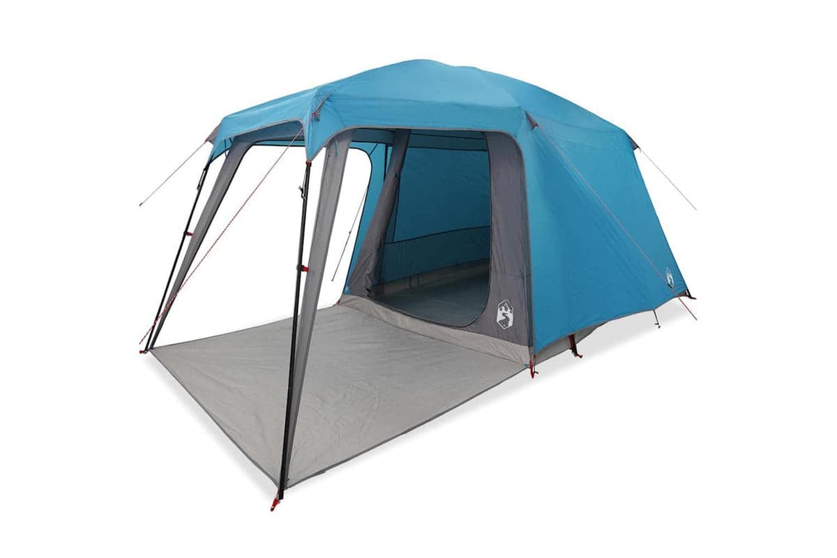 Vidaxl Camping Tent With Porch Dome 5-person Blue Waterproof