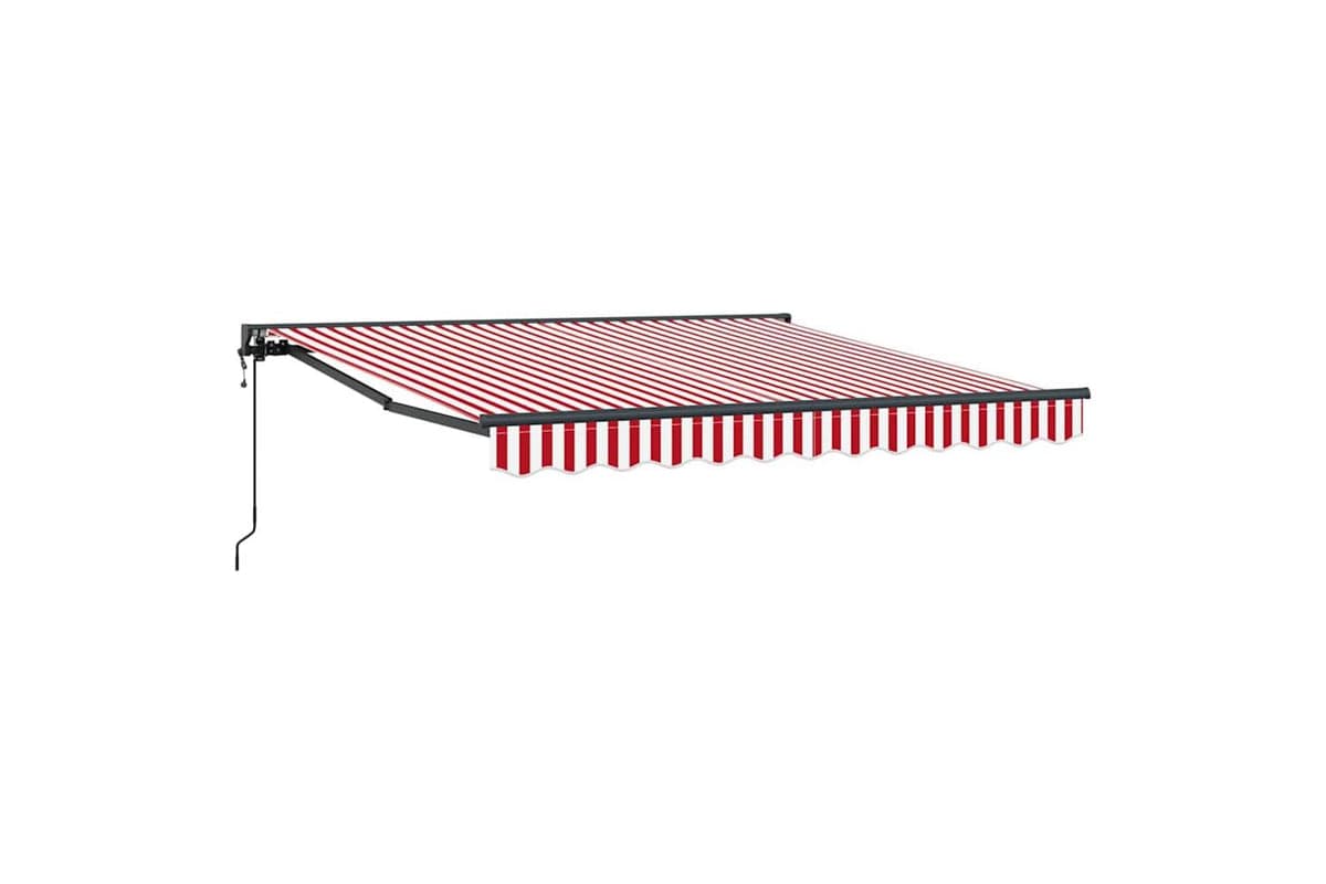 Vidaxl Retractable Awning Red And White Stripe 300x250 Cm Fabric