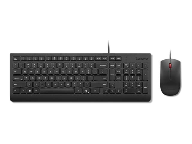 LENOVO - Essential Wired Combo - keyboard and mouse set - QWERTY - UK - black Input Device