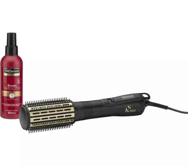 TRESEMME 2776BU Keratin Smooth Volume Hot Air Styler & Spray Set - Black & Gold