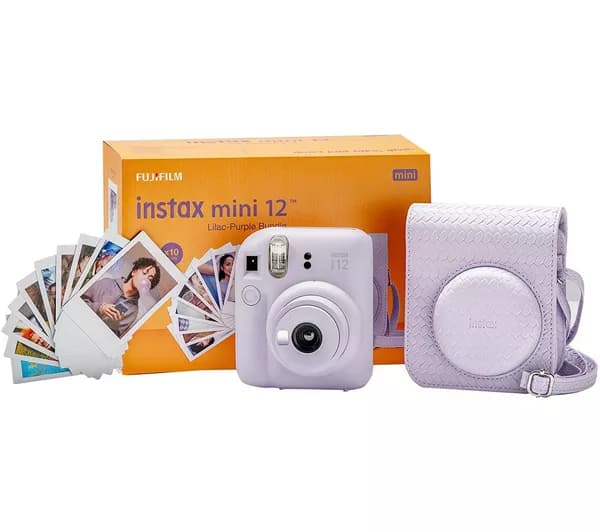 INSTAX Mini 12 Instant Camera Bundle - Lilac Purple
