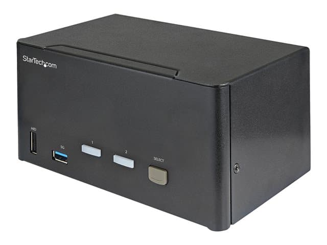STARTECH.COM - Startech 2 Port Triple Monitor DisplayPort KVM Switch, 4K 60Hz UHD HDR, Desktop 4K DP 1.2 KVM with 2 Port USB 3.0 Hub (5Gbps) & 4x USB 2.0 HID Ports, Audio, Hotkey Switching, TAA - Keyboard/Video/Mouse Switch - KVM / audio switch - 2 x KVM / audio - deskt