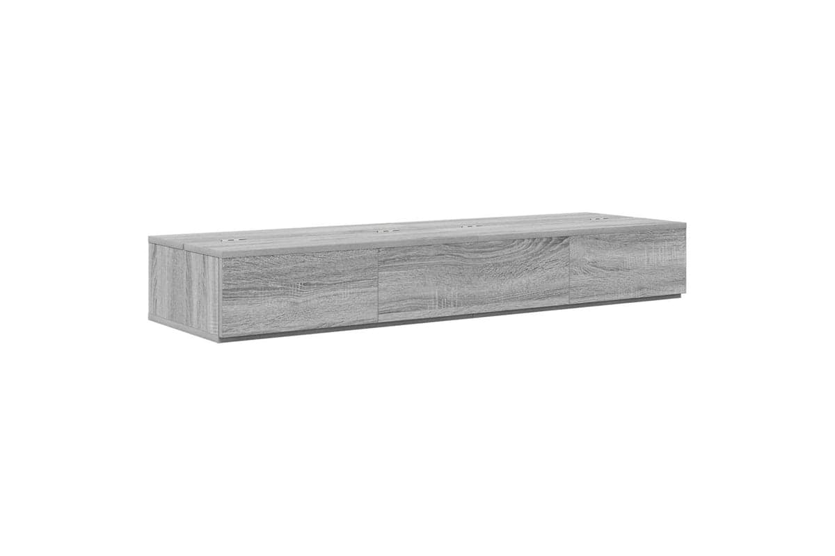 Vidaxl Studio Desk Grey Sonoma 110 X 40 X 195 Cm Engineered Wood