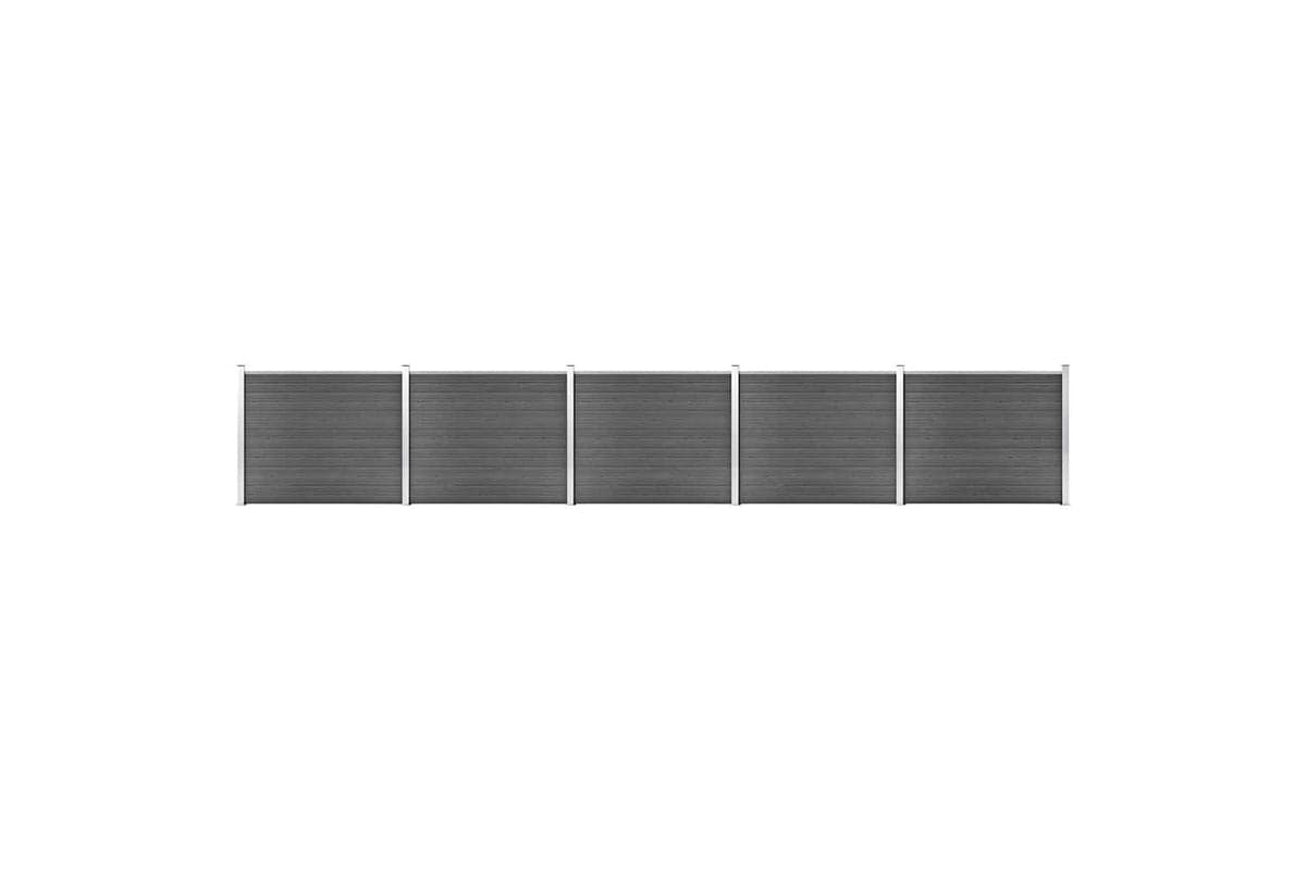 vidaXL 3070462 Fence Panel Set Wpc 872x146cm Black