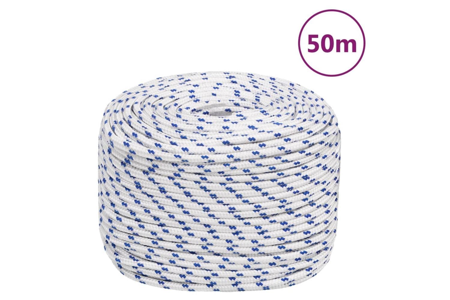 vidaXL 152290 Boat Rope White 8mm 50 M Polypropylene