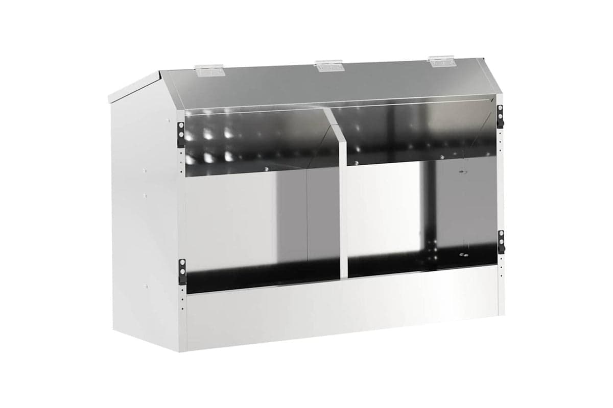 Vidaxl Rabbit Feeder Silver 645 X 255 X 455 Cm Galvanised Steel