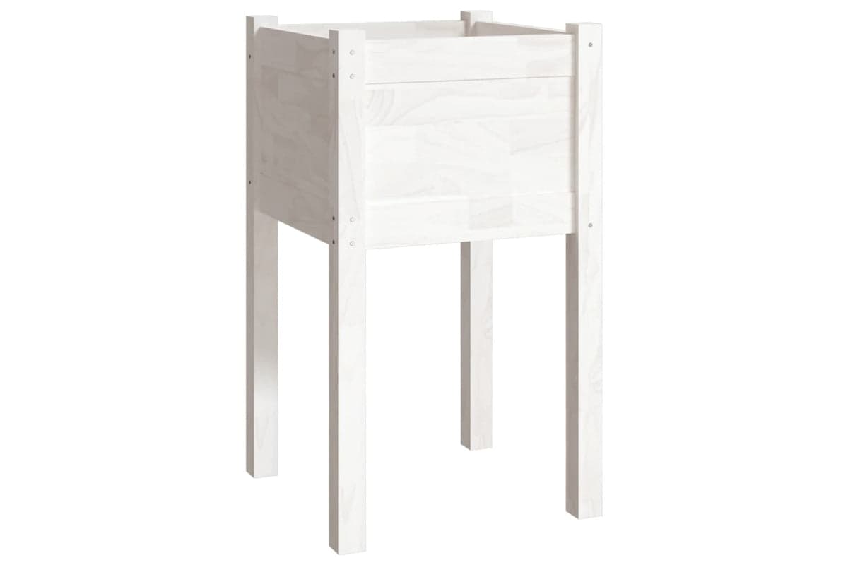vidaXL 810791 Garden Planter White 40x40x70cm Solid Pinewood