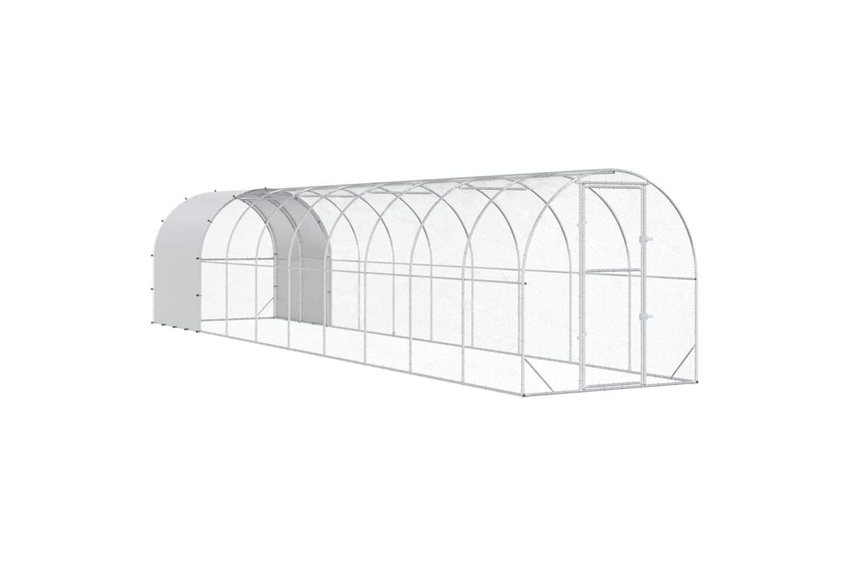 Vidaxl Chicken Coop Silver 1000 X 200 X 200 Cm Galvanised Steel