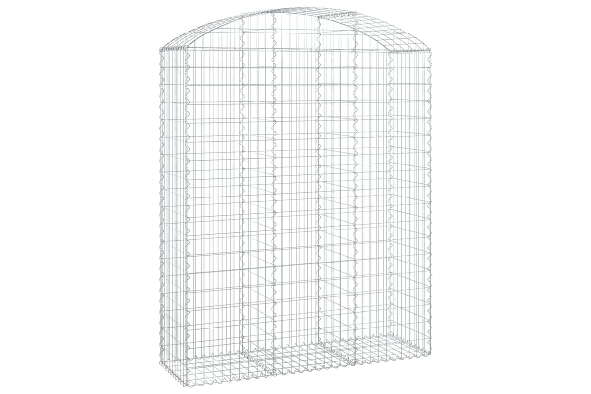 vidaXL 153459 Arched Gabion Basket 150x50x180/200cm Galvanised Iron