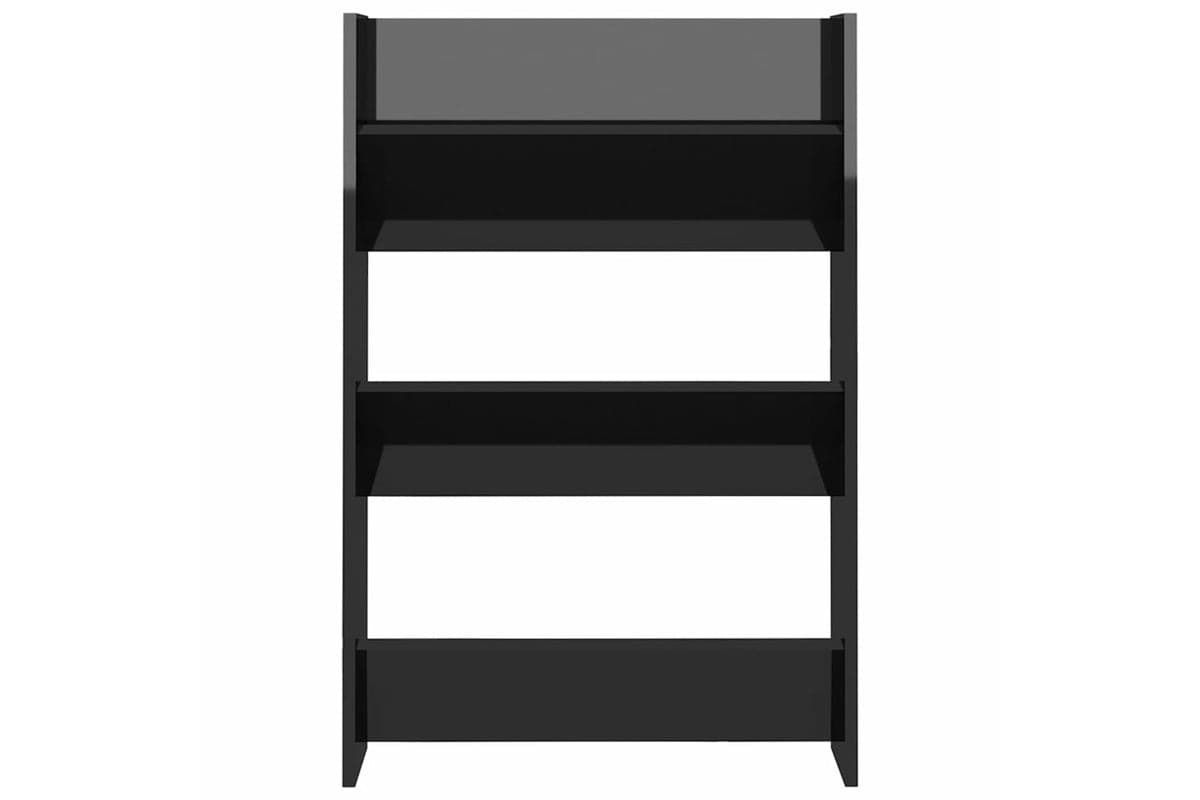 Vidaxl 806774 Wall Shoe Cabinets 2 Pcs High Gloss Black 60x18x90cm Engineered Wood
