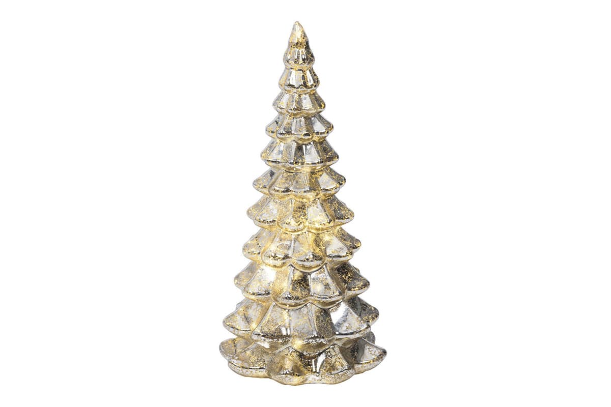 Micro LED Glass Christmas Tree | Silver | 21 cm