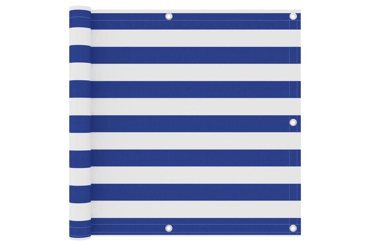 vidaXL 134919 Balcony Screen White And Blue 90x600cm Oxford Fabric