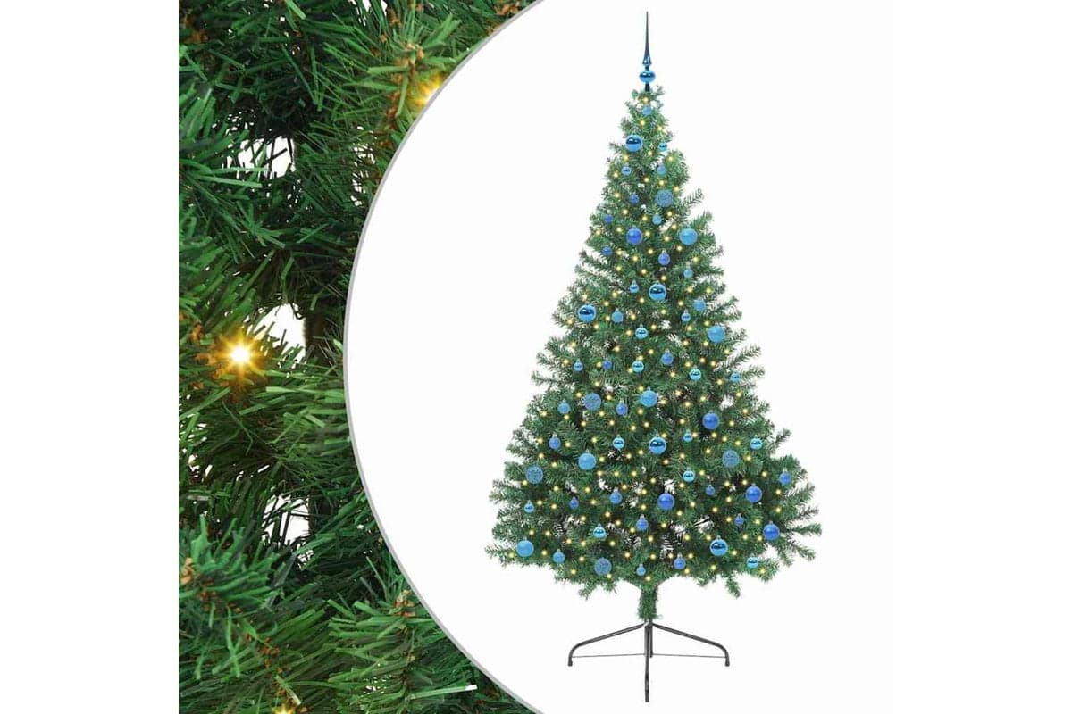 Vidaxl Artificial Pre-lit Christmas Tree Green 240 Cm Pvc