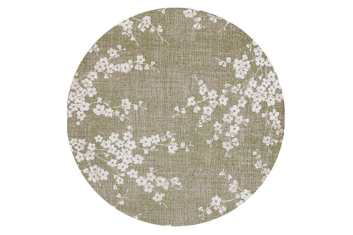 Louis De Poortere | Sakura Wet Garden Eco Round Rug | Green | 240 x 240 cm