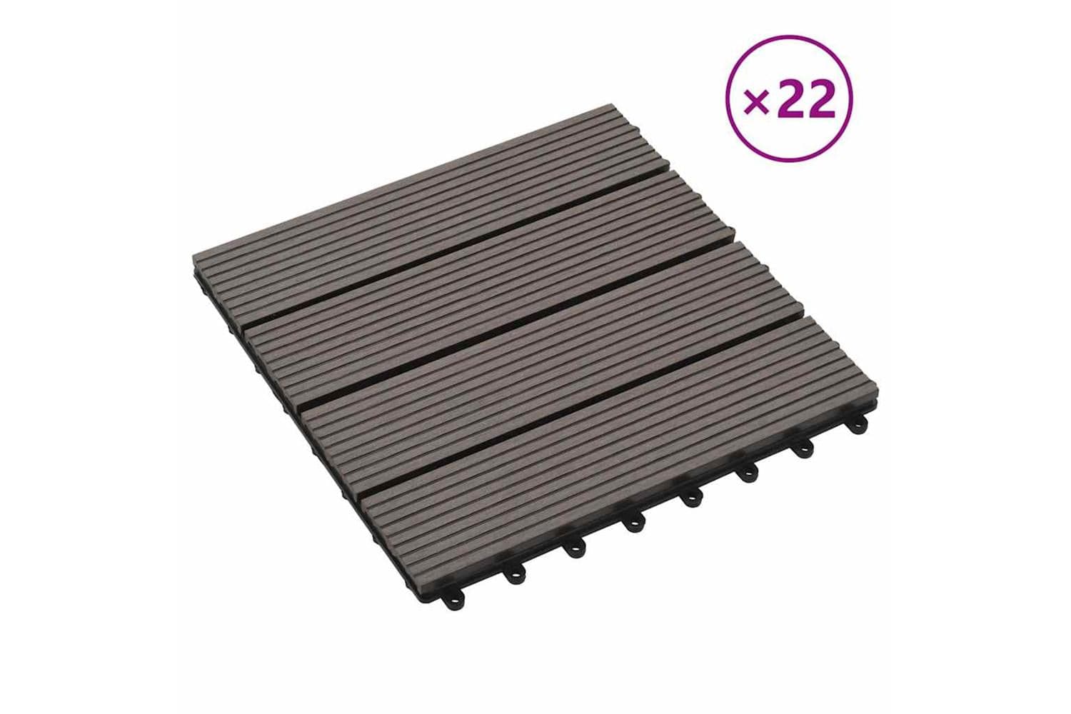 Vidaxl 277802 22 Pcs Decking Tiles 30x30cm 2 Sqm Wpc Brown