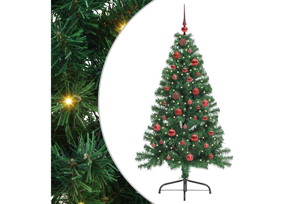 Vidaxl Artificial Pre-lit Christmas Tree Green 150 Cm Pvc