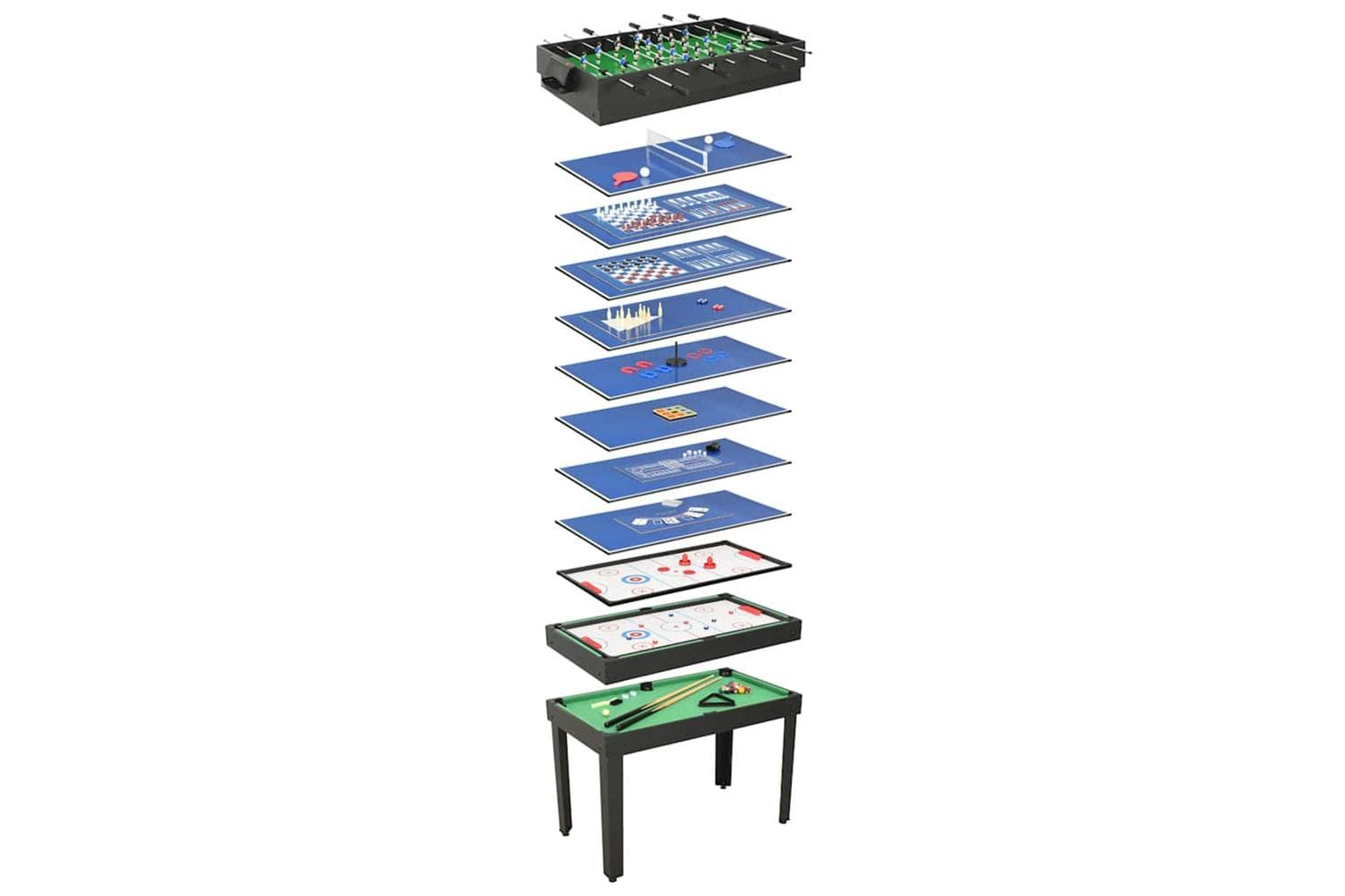 Vidaxl 15-in-1 Multi Game Table 121x61x82 Cm Black