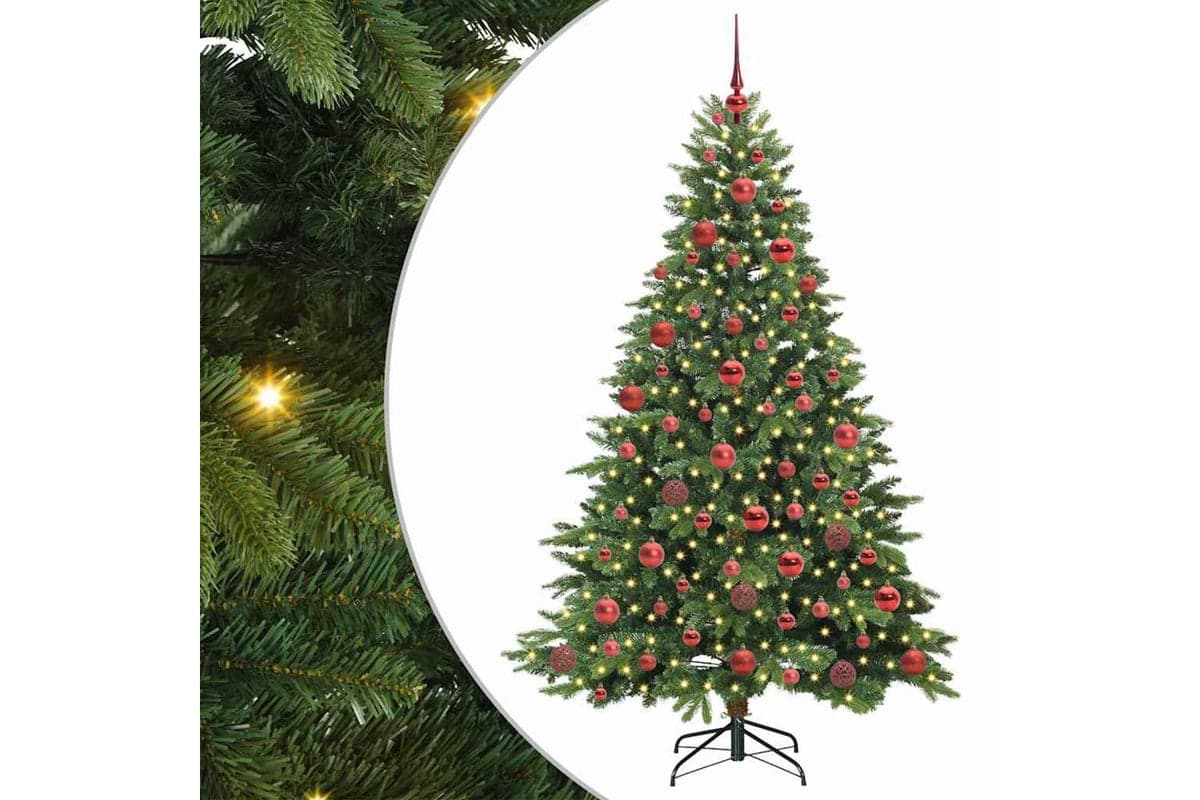 Vidaxl Artificial Christmas Tree With 300 Leds Green 180 Cm Pe And Pvc