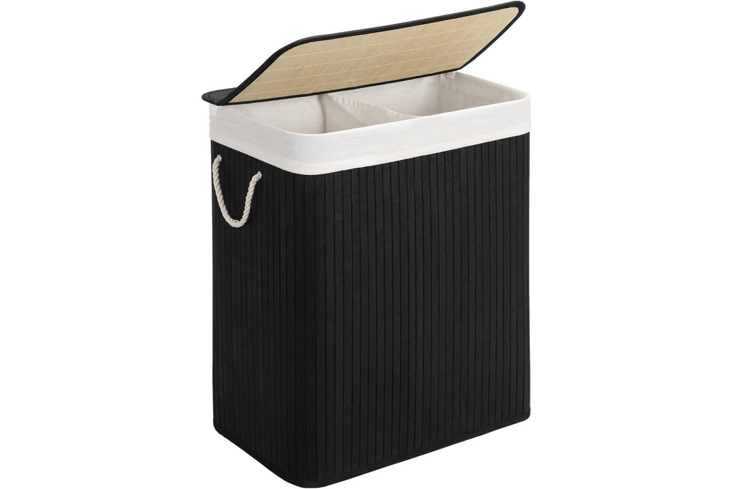 Songmics Bamboo Laundry Basket | Laundry Sorter | Bamboo | 2 Compartments