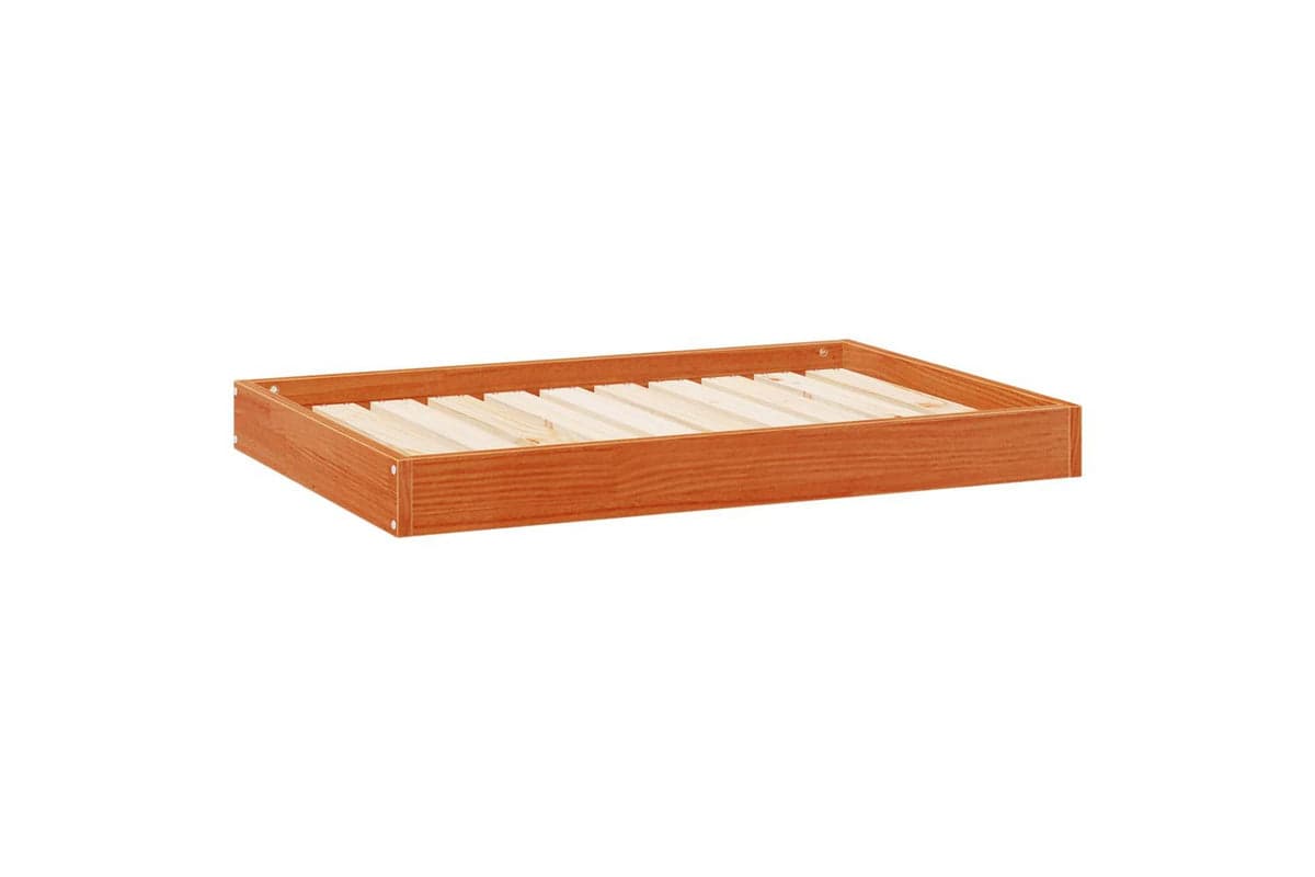 Vidaxl Dog Bed Wax Brown 92 X 64 X 9 Cm Solid Pine Wood