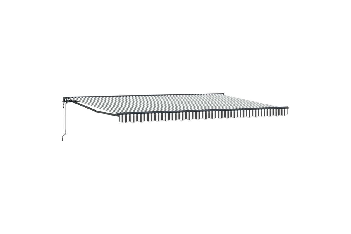 Vidaxl Retractable Awning Anthracite And White 500x300 Cm Fabric