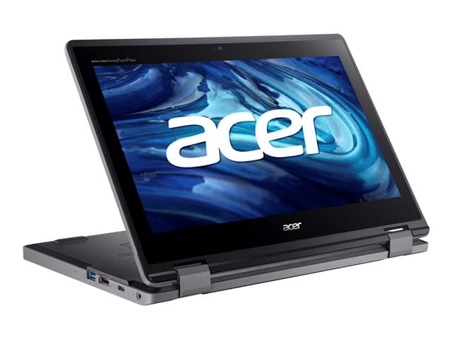 ACER - TravelMate B3 Spin 11 TMB311RN-33-TCO - Flip design - Intel N-series - N100 / up to 3.4 GHz - Win 11 Pro Education - UHD Graphics - 8 GB RAM - 128 GB SSD NVMe - 11.6" IPS touchscreen 1920 x 1080 (Full HD) - Wi-Fi 6E, Bluetooth - shale black - kbd: UK