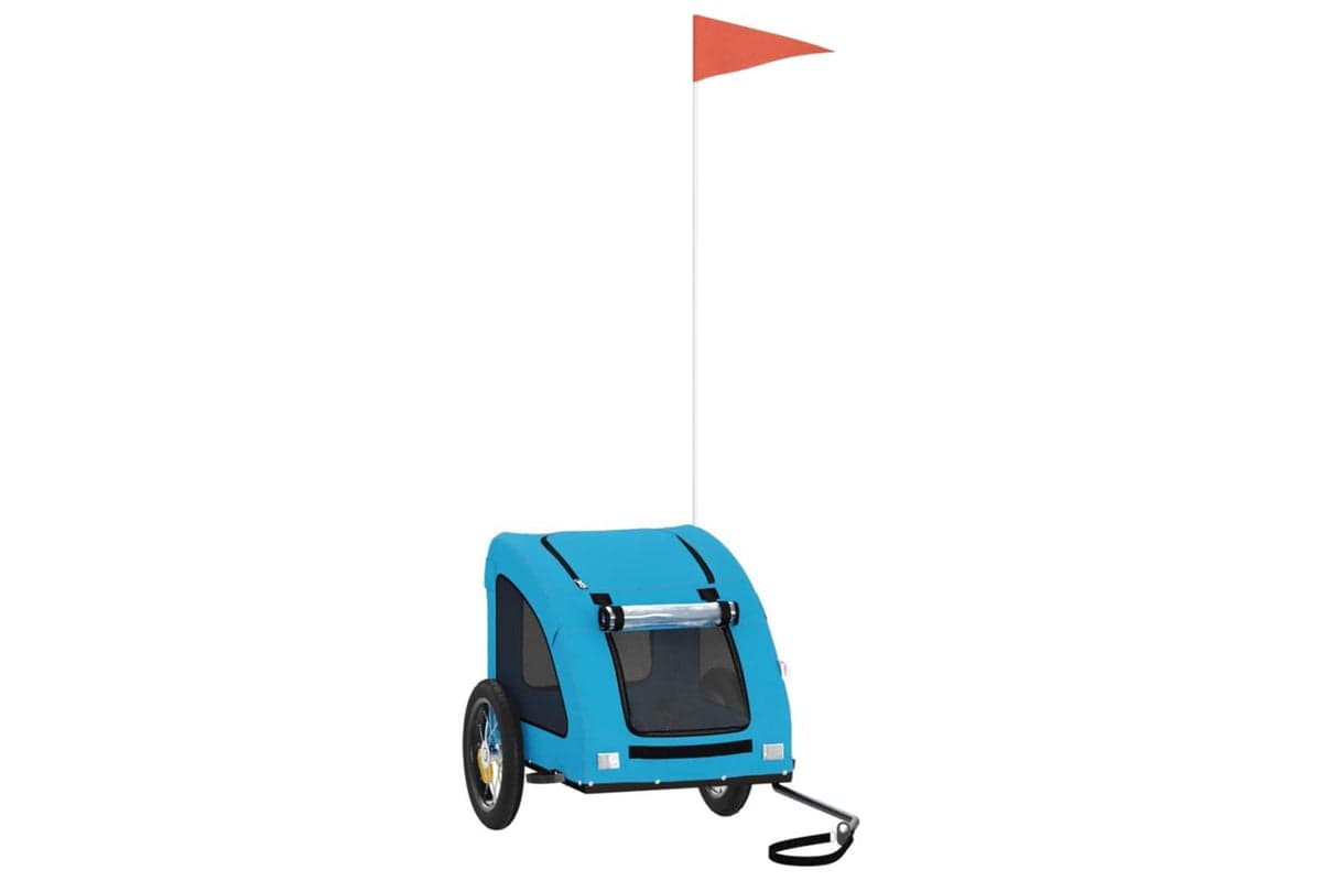 Vidaxl Pet Bike Trailer Blue Oxford Fabric And Iron