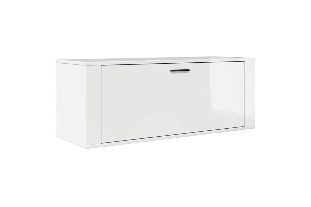 vidaXL 821022 Wall Shoe Cabinet High Gloss White 100x35x38cm Engineered Wood