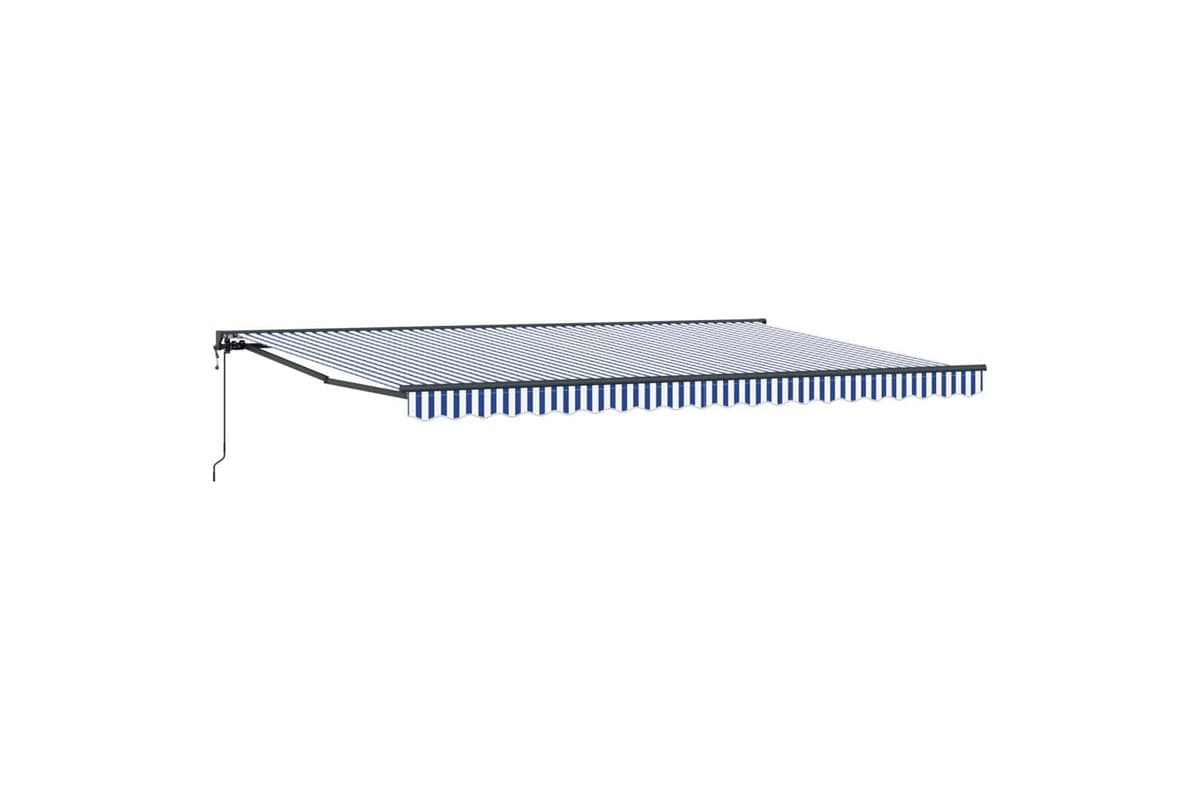 Vidaxl Retractable Awning Blue And White 500x300 Cm Fabric