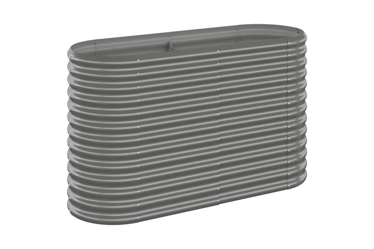 vidaXL 318889 Garden Raised Bed Powder-coated Steel 114x40x68cm Grey
