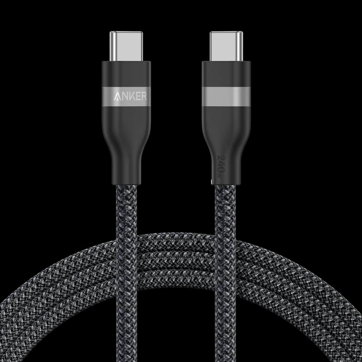 Anker 240W USB-C to USB-C 1.8m Upcycled-Braided Cable, Black | A82E2H12