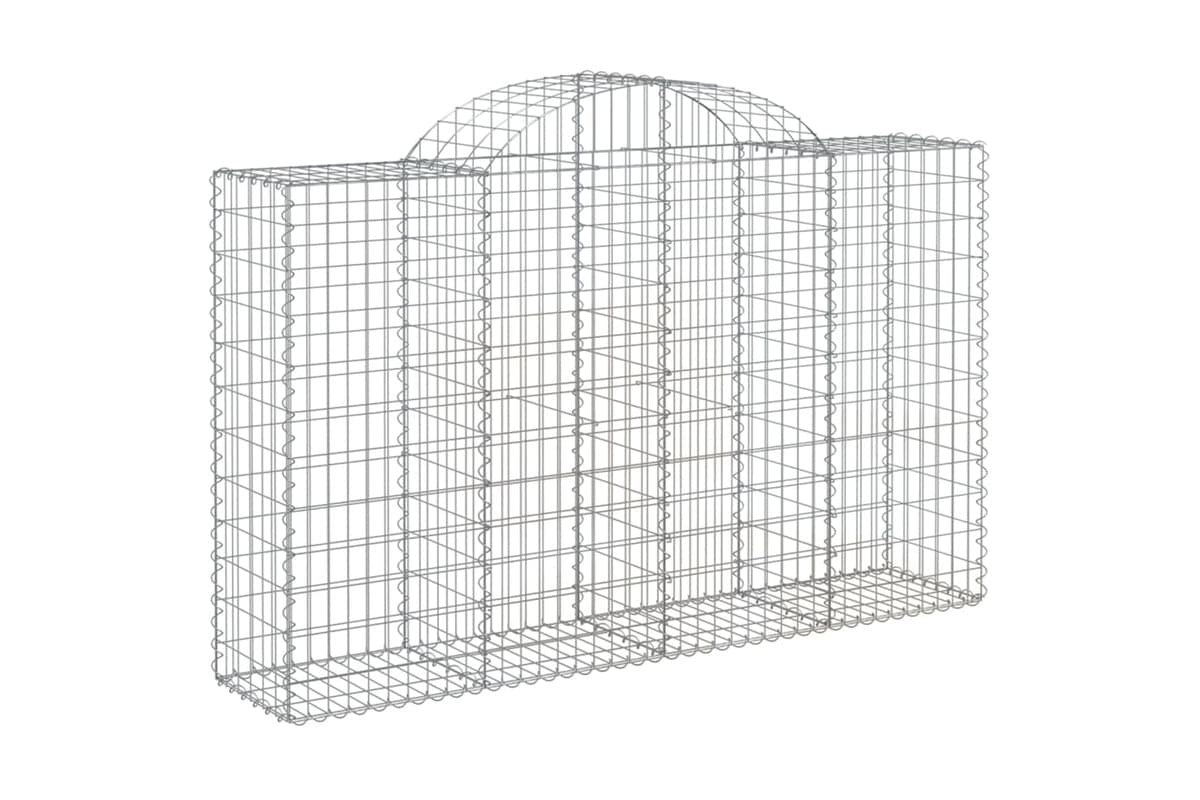 vidaXL 153496 Arched Gabion Basket 200x50x120/140cm Galvanised Iron
