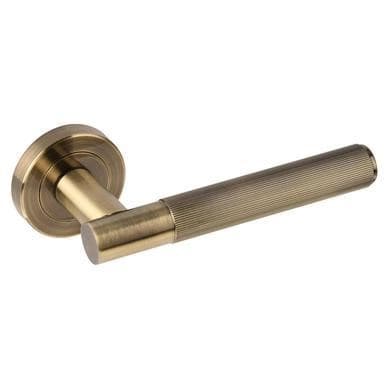 Internal Antique Bronze Bathroom Lever Door Handle with Lock, Latch and Hinges Pack - Oglio - XL Joinery