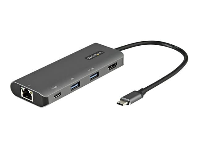 STARTECH.COM - Startech USB C Multiport Adapter, 10Gbps USB Type-C Mini Dock with 4K 30Hz HDMI, 100W Power Delivery Passthrough, 3-Port USB Hub, GbE, Portable USB 3.1/3.2 Gen 2 Laptop Dock, 10" Cable - Portable Travel Dock - docking station
