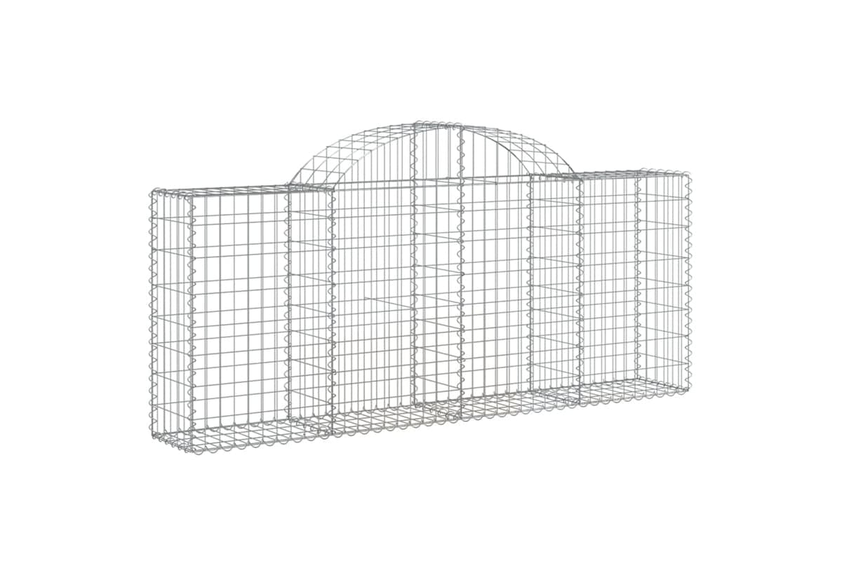 vidaXL 153484 Arched Gabion Basket 200x30x80/100cm Galvanised Iron