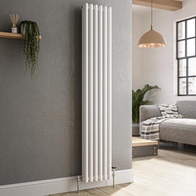 Reggio White Vertical Triple Column Traditional Radiator