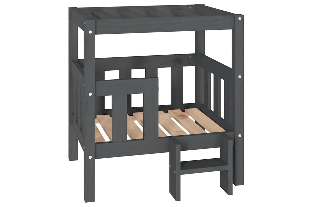 Dog Bed Grey 655x505x70 Cm Solid Wood Pine