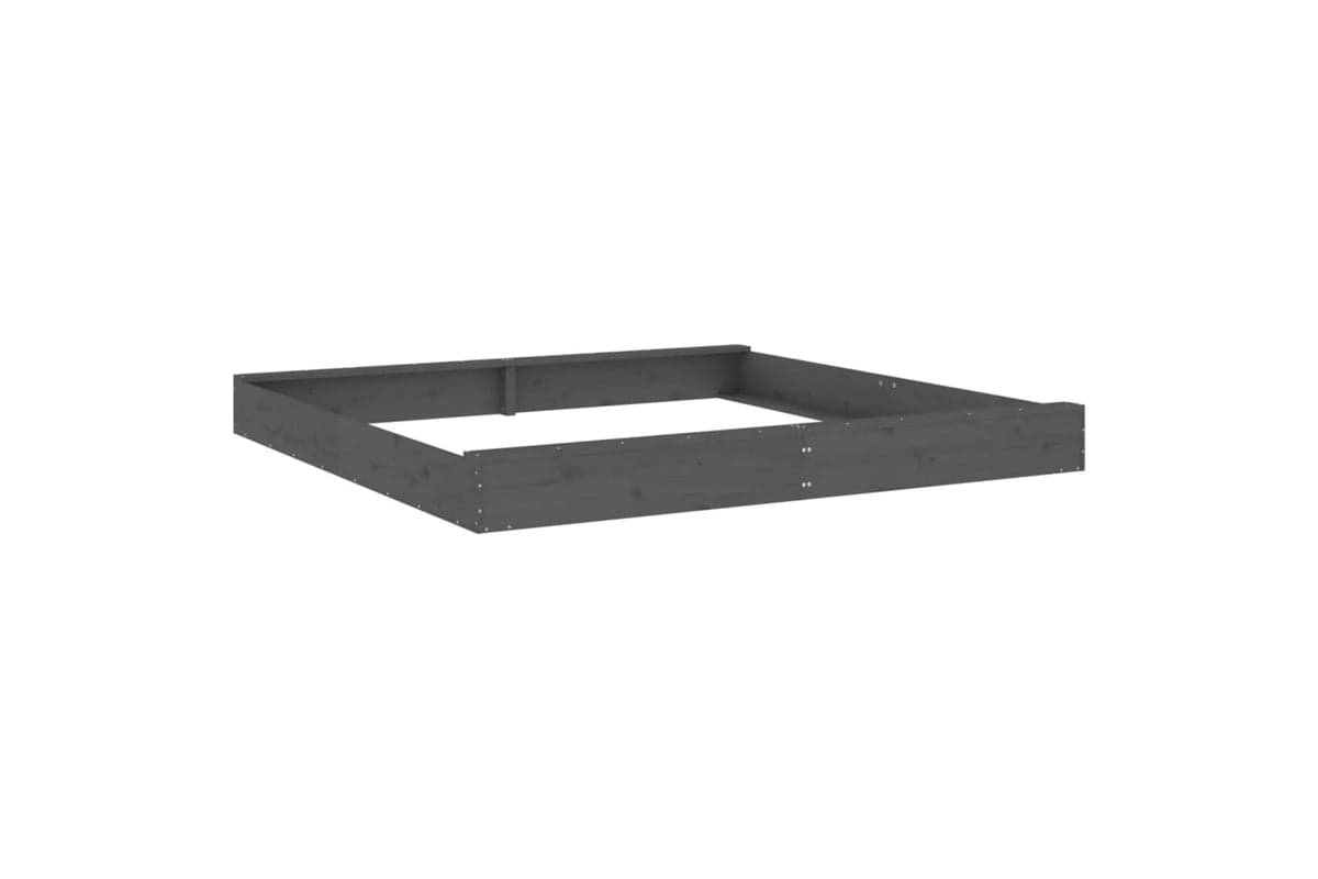 vidaXL 825046 Sandbox With Seats Grey Square Solid Wood Pine